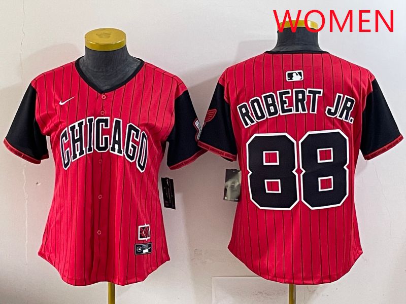Women 2025 Chicago White Sox #88 Robert jr Red Joint Name Nike MLB Jersey style 31